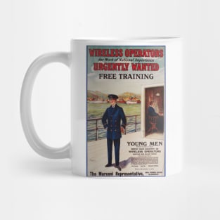 British Naval Wireless Operators Wanted Poster - Vintage Advert Mug